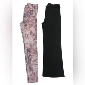 Athleta girls leggings.  Set of two, pink and black.
